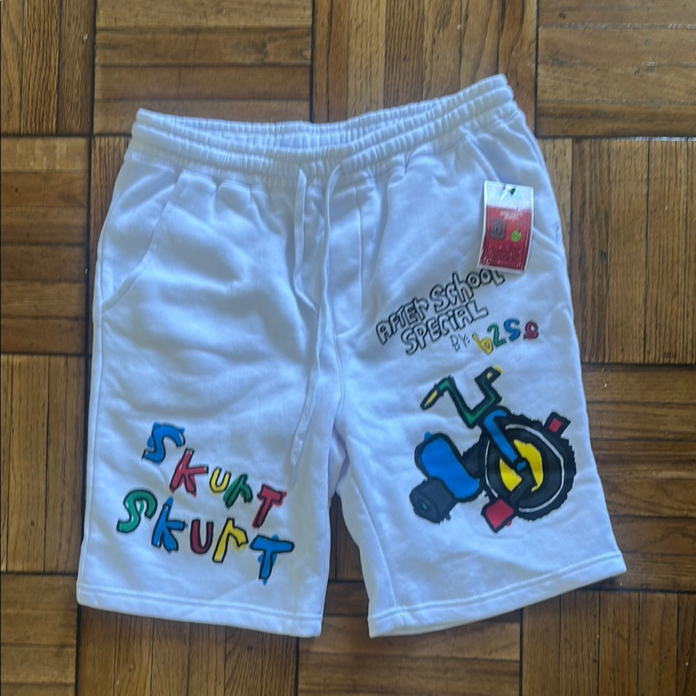 White Graphic Men's Shorts After School Special